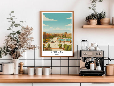 Yerevan Republic Square Poster: Mount Ararat Armenia City Print
