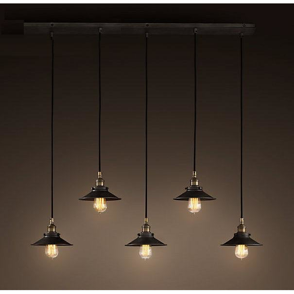 Hollie Adjustable Cord 5-light Edison Lamp with Bulbs