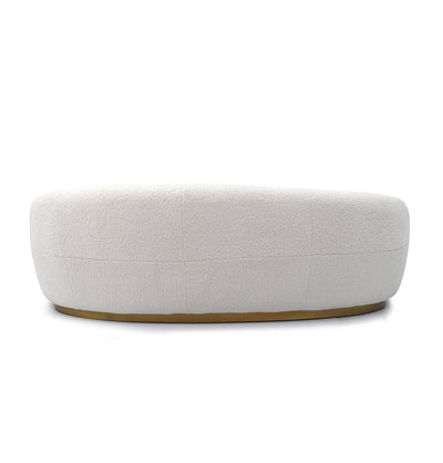 Amelia Curved 2-Seater Sofa - White Boucle Fabric