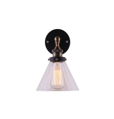 Clear Glass Funnel Wall Lamp