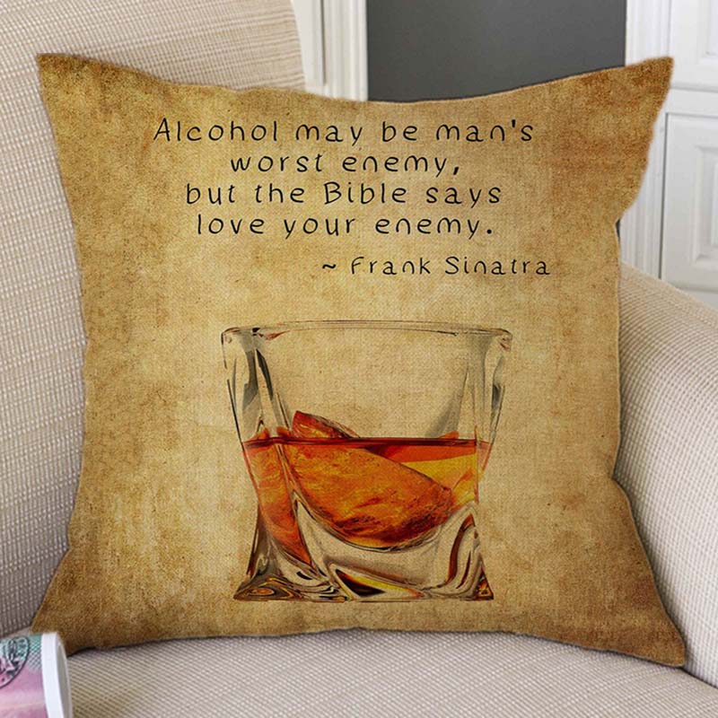 Vintage Cocktail Throw Pillow Covers